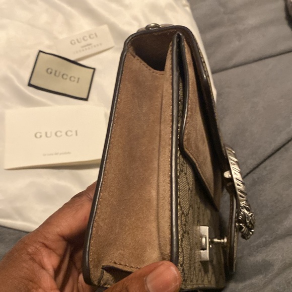 Authentic GUCCI:Beige GG Supreme Canvas & Suede Mini Dionysus Shoulder - Picture 5 of 8